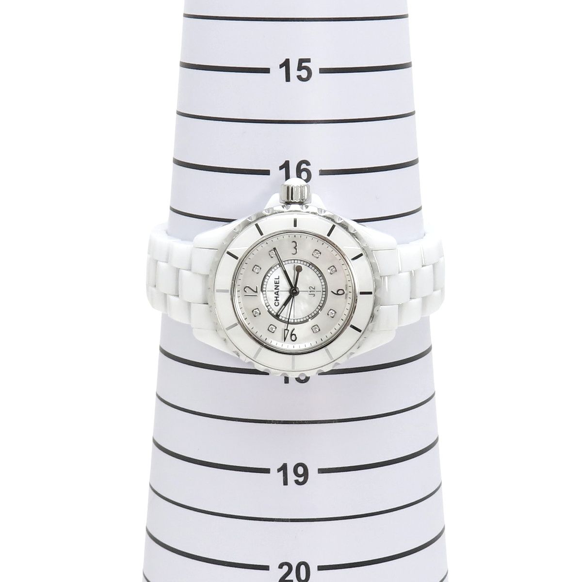 CHANEL クオーツ 保証書付】シャネル J12 H2422 セラミック クオーツ 腕時計 8PD