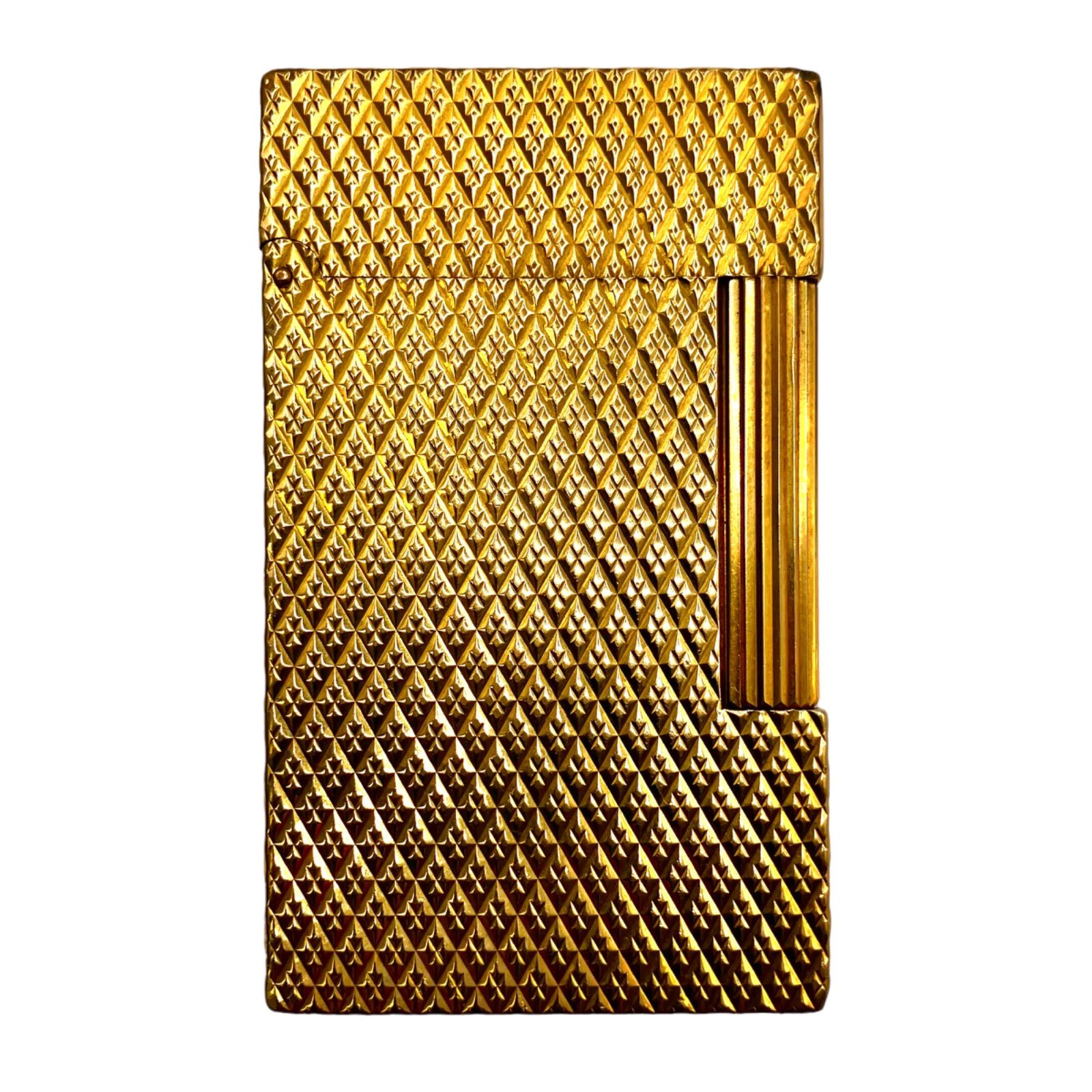 良品△Dupont デュポン ライン2 ヘアライン ローラー式 ガスライター