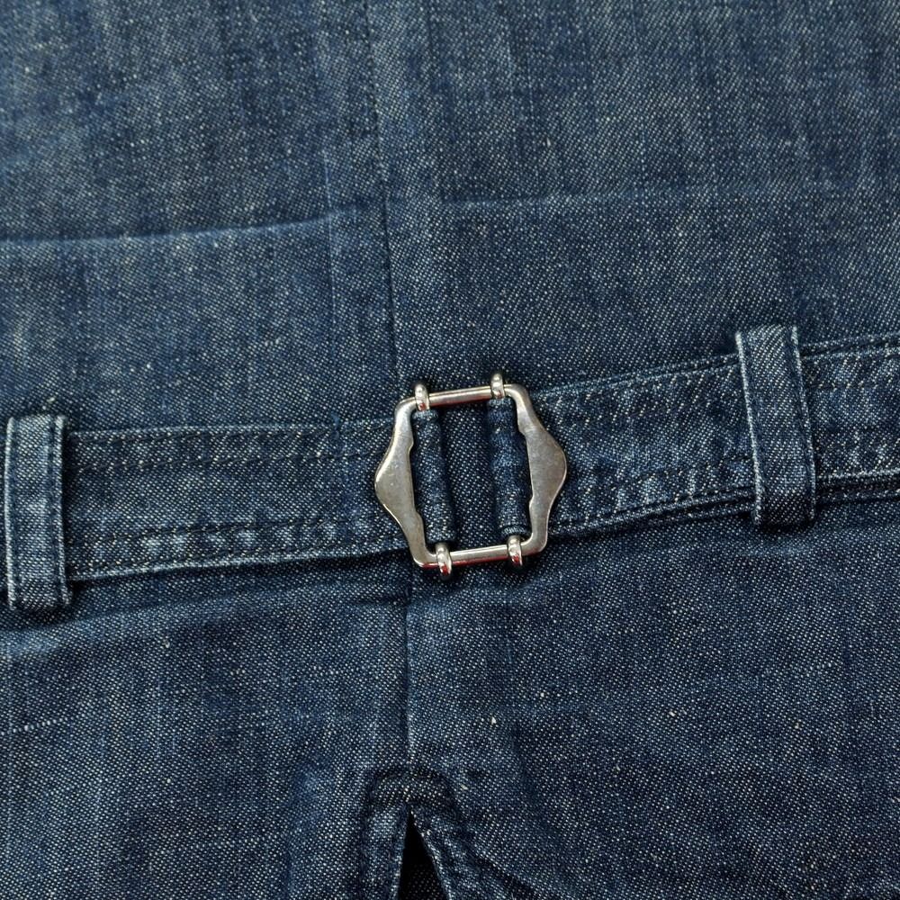 中古】ラルディーニ LARDINI コットンリネン ジレ ベスト ネイビー