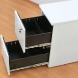 デスクワゴン 2段 ラッチ機構無し ホワイト色 品 INWGN-3047