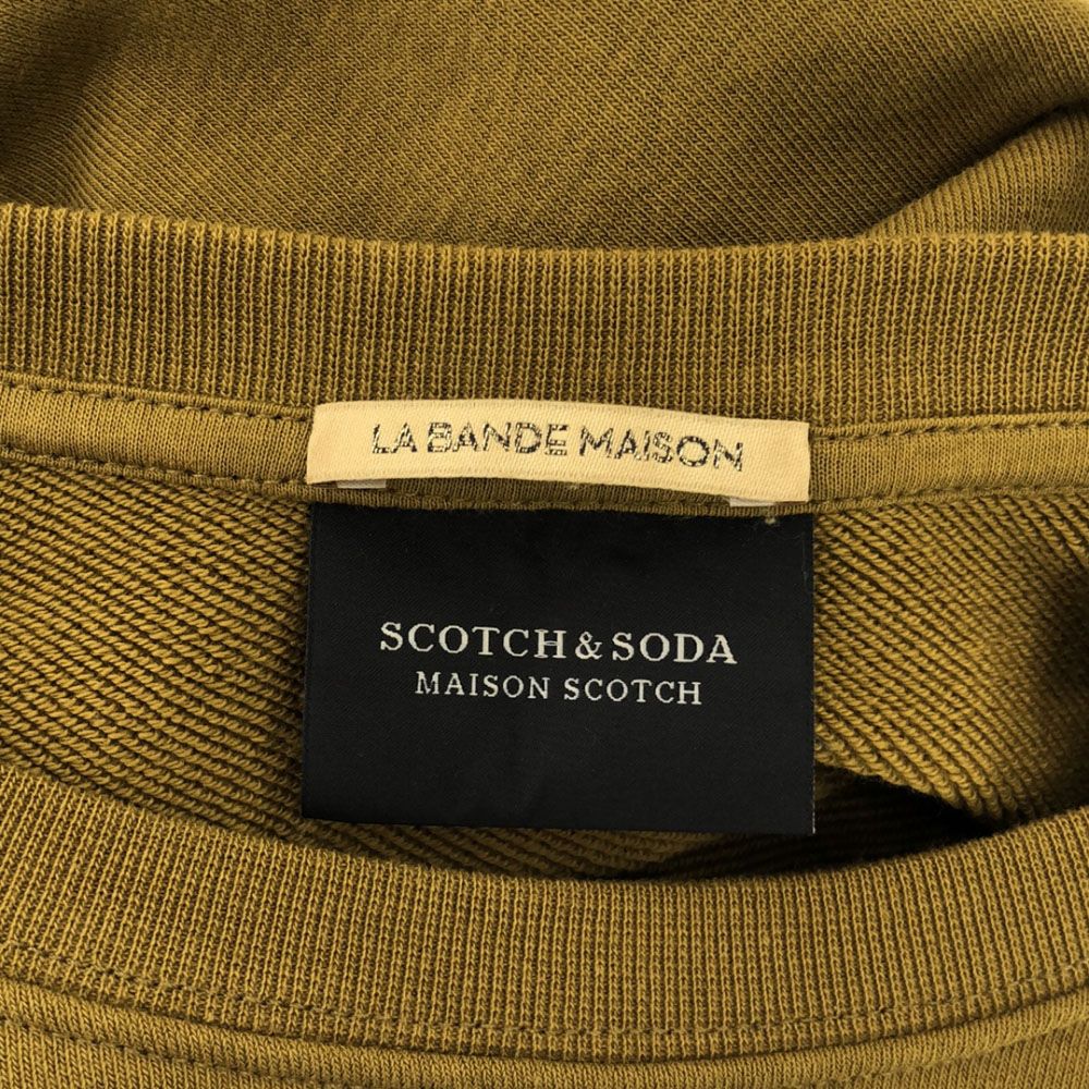 スコッチアンドソーダ ロゴテープ 長袖 スウェット トレーナー S オーカー SCOTCH&SODA カットソー メンズ