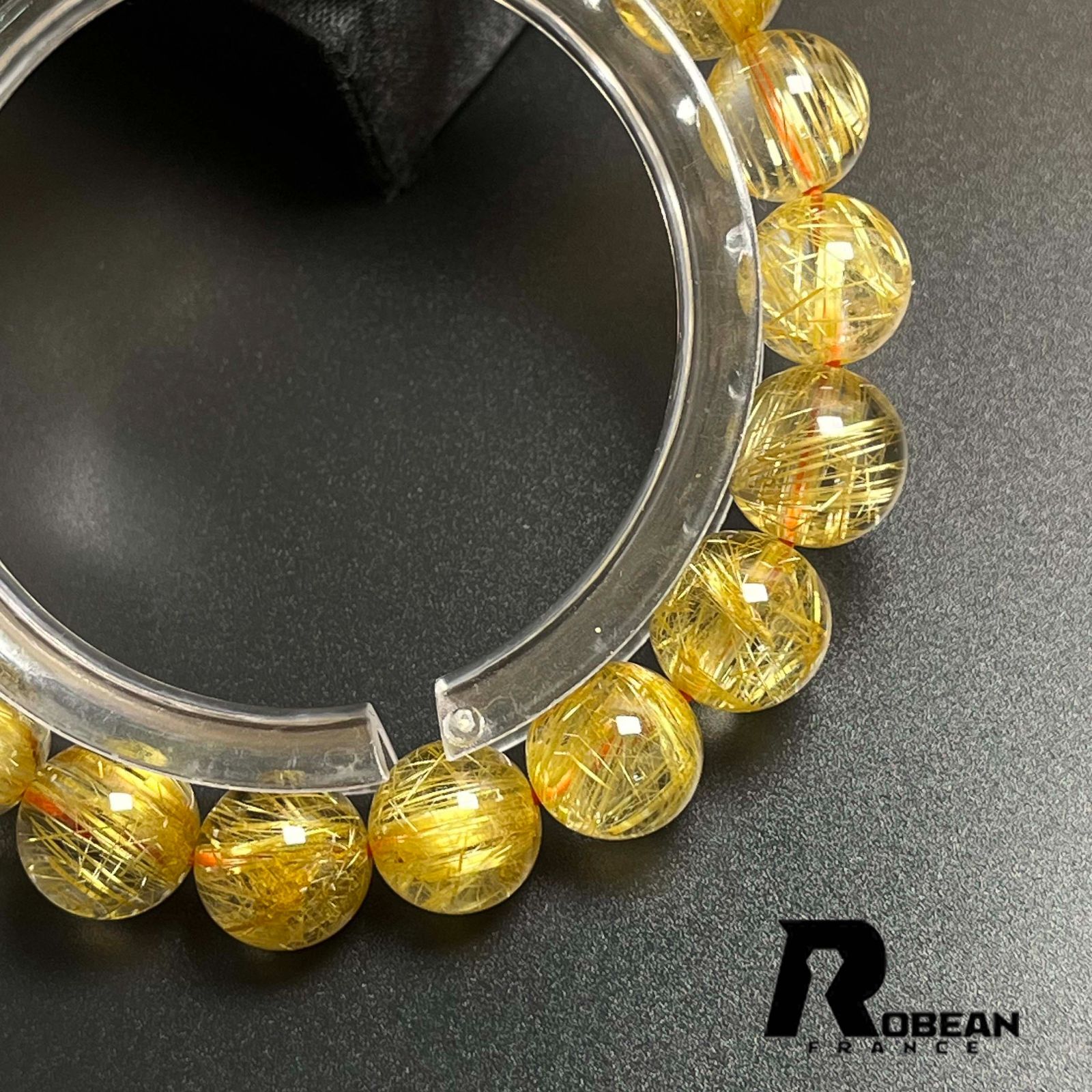 天然銅色ゴールドルチルクオーツ ブレスレット 10.7mm 【公式通販】