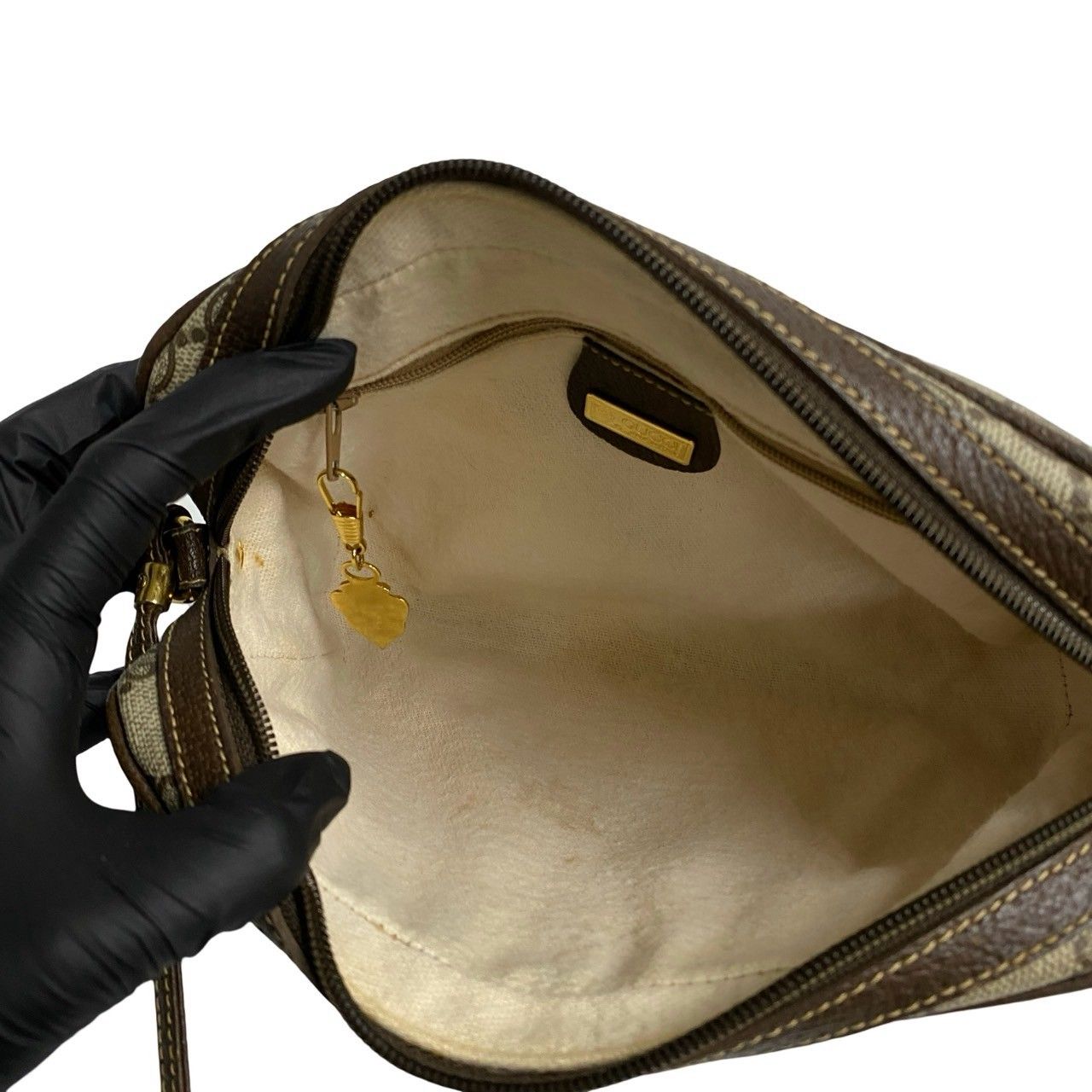 極 美品 GUCCI グッチ オールドグッチ ヴィンテージ GG ロゴ 金具 レザー 本革 ショルダーバッグ ポシェット サコッシュ ブラウン 81542 GUCCI - 極 美品 GUCCI グッチ オールドグッチ ヴィンテージ GG ロゴ