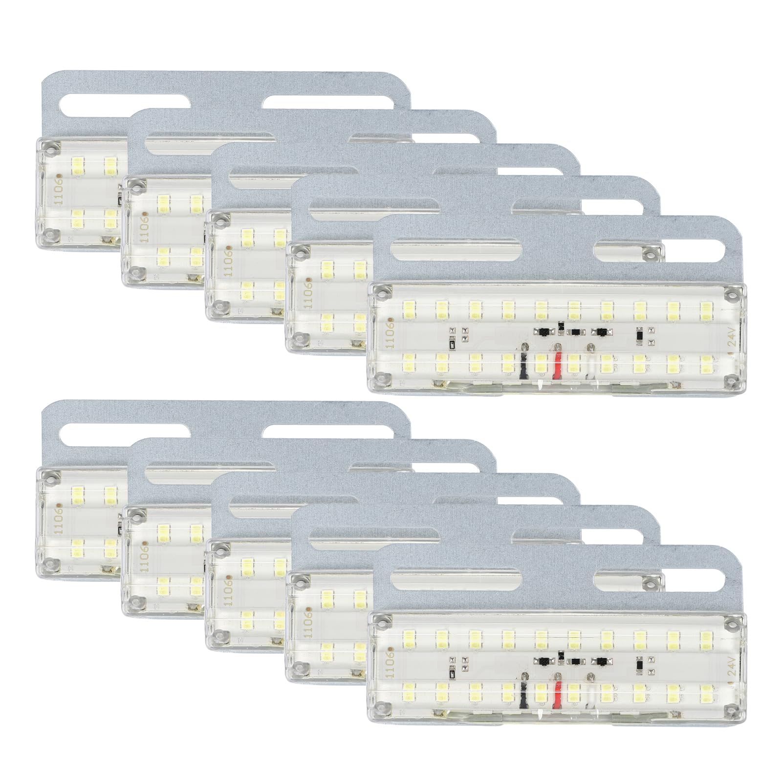BOBO LIFE SHOP サイドマーカー ダウンライト ウインカー 角型 12V 26連 LED 防水 トラック トレーラー デコトラ 10個 ホワイト [ホワイト]