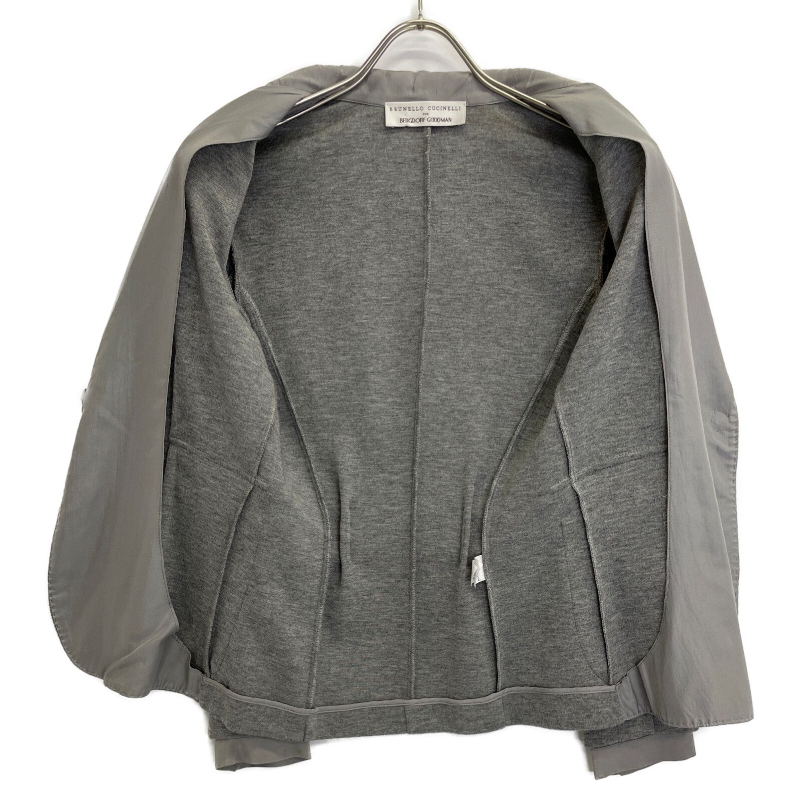BRUNELLO CUCINELLI ブルネロクチネリ ｸﾞﾚｰ ｶｼﾐﾔ混 1B ｼﾞｬｹｯﾄ XS 