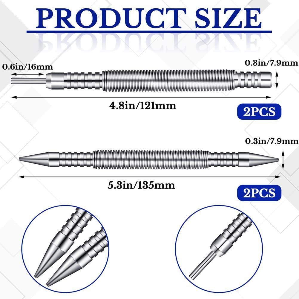 【新着商品】ネイルセットとヒンジピンツールデュアルヘッドネイルパンチヒンジピン取り外しツールハンマーレススプリングパンチセットスプリングネイルセッター Buerjia