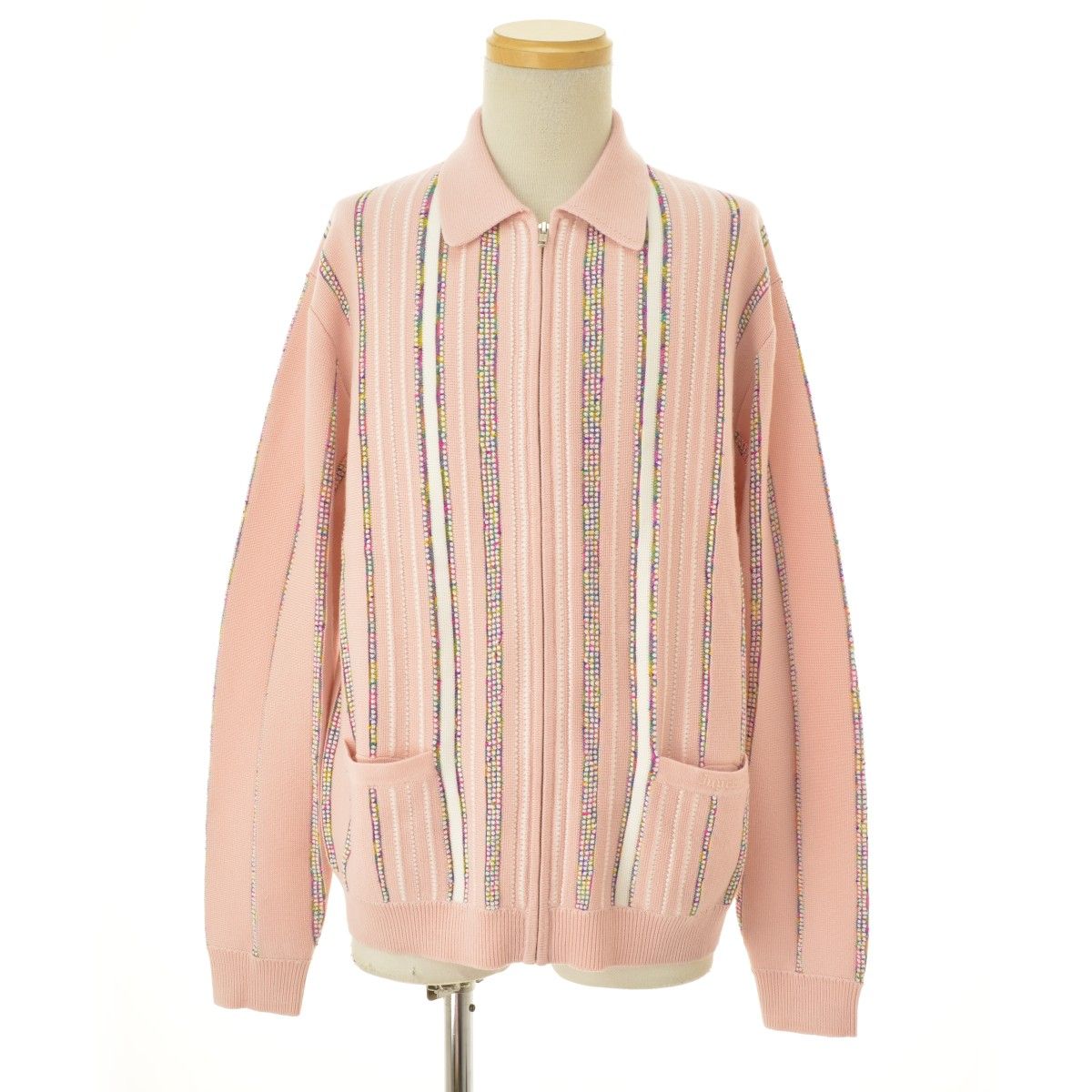 SUPREME】24AW Speckle Stripe Zip Up Cardigan Pink長袖カーディガン
