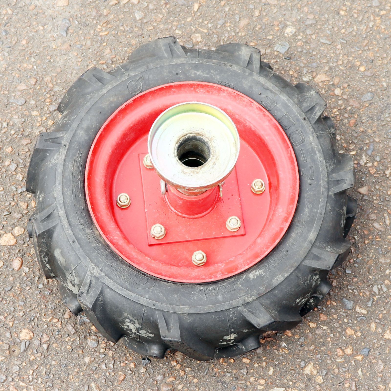 新潟発 管理機用タイヤ ホイールセット 中古 3.50-7 耕運機 耕うん機