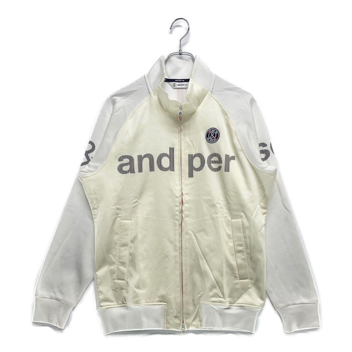 中古 メンズ アンパスィ and per se ブルゾン L 白 ホワイト 春秋 防風