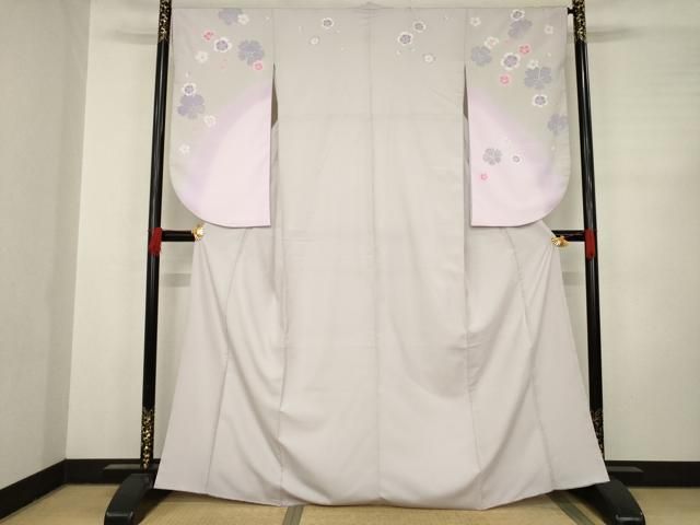 平和屋着物●小振袖 二尺袖 舞花文 洗える着物 AABC8091ck