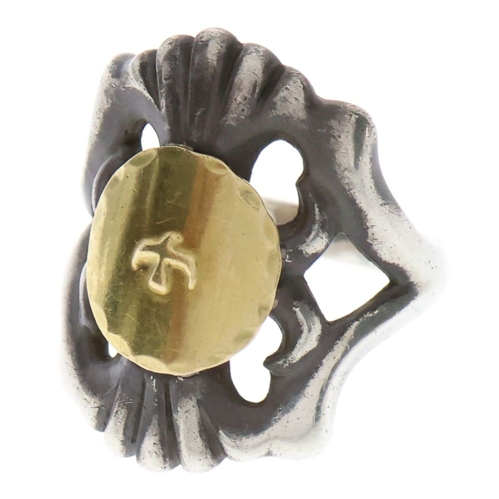 goro's (ゴローズ) 大メタル付きキャストリング シルバー/ゴールド