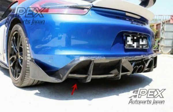 ポルシェ ケイマン981 2012- 2016年 高品質 カーボン リアディフューザー リアバンパースポイラー 外装カスタム 1P