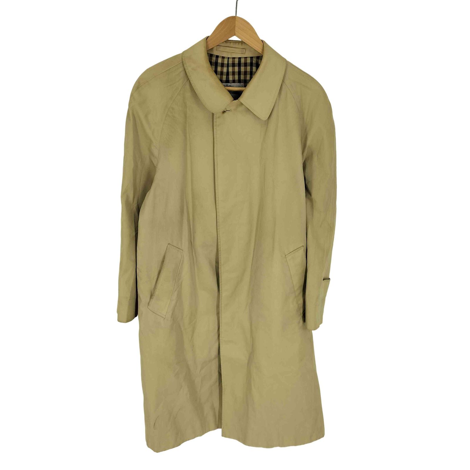 アクアスキュータム AQUASCUTUM 80-90S 英国製 裏地チェック ステン 