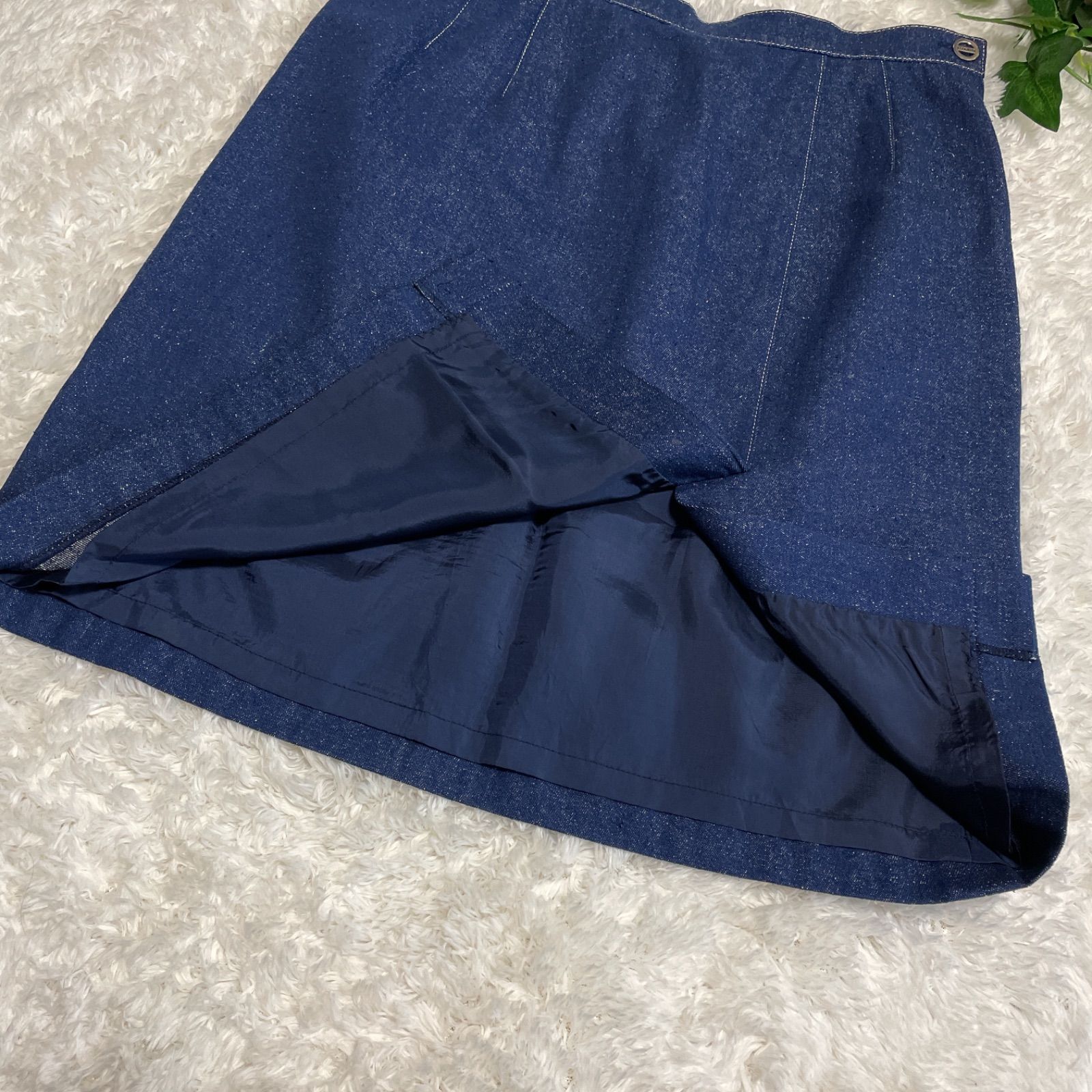 LEONARD スカートセットアップ シルク スパンコールデニム 大きいサイズ