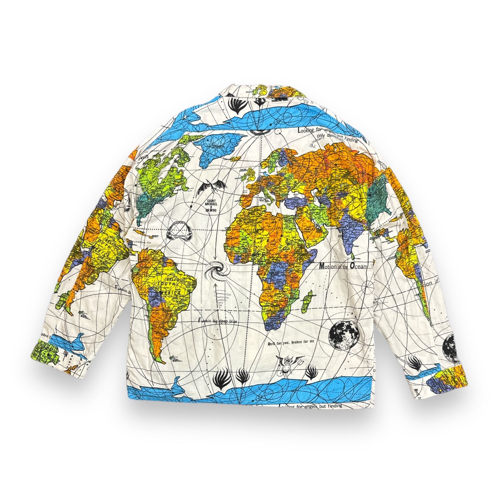 定価52800円 SAINT MICHAEL × Dr. Woo WORLD MAP パジャマシャツ 