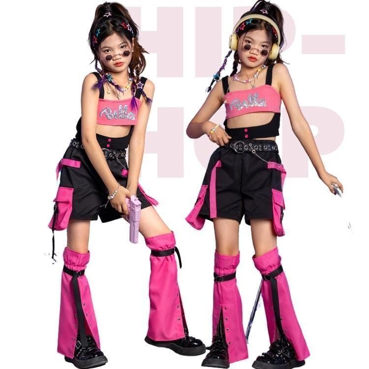 ダンス衣装 セットアップ 子供服 女の子 k-pop 韓国 ジャズダンス 衣装 演出服 ステージ衣装 jazz キッズダンス衣装 上下セット スカート