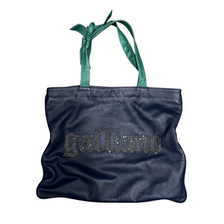 John Galliano ロゴスタッズレザートートバッグ 鞄 カバン