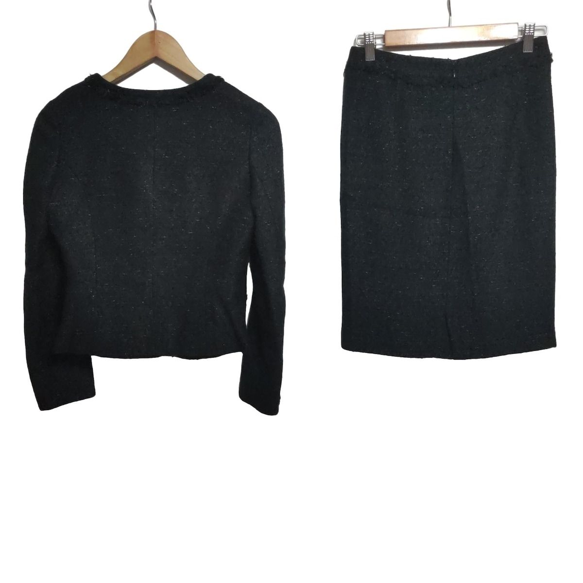 BEAMS ビームス スカートスーツ レディース - ダークネイビー×ネイビー×マルチ ツイード