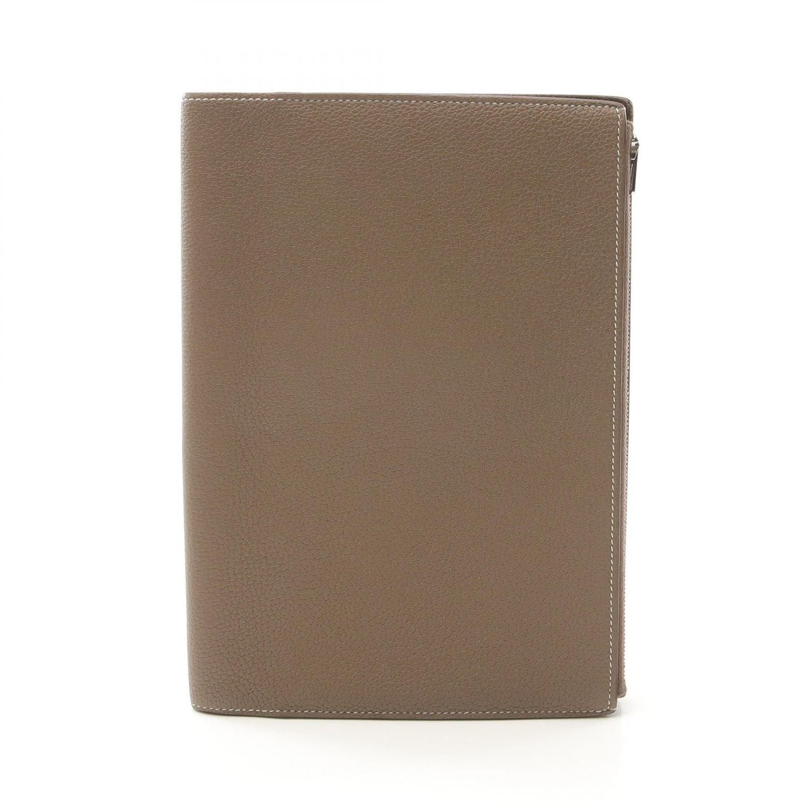 エルメス HERMES 手帳カバー EAジップ A5 ブックカバー エトープ レザー EAジップ A5 ユニセックス Used A