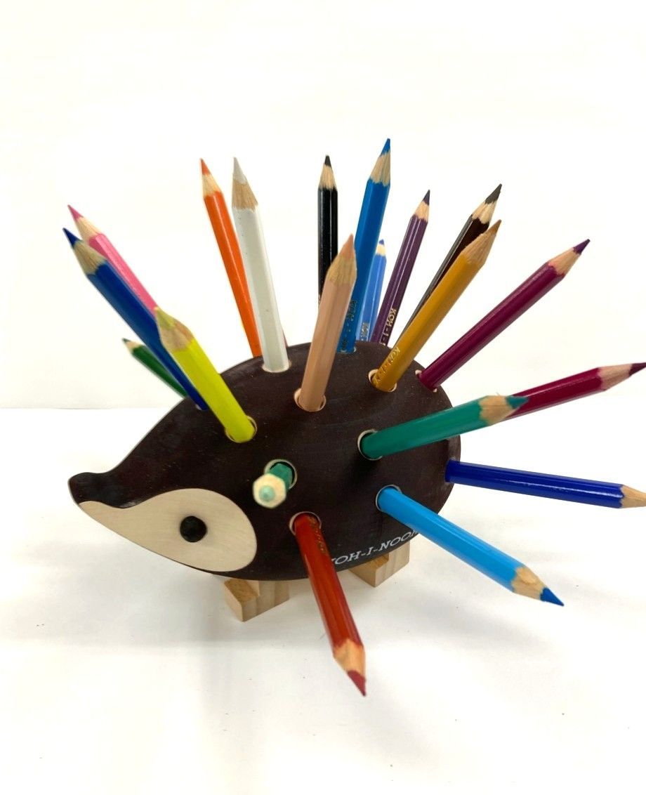 コヒノール 色鉛筆24本 はりねずみ スタンド 木製 インテリア 正規輸入品 KOH-I-NOOR 9960m24