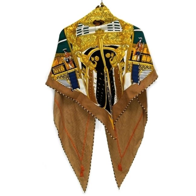 エルメス ストール(ショール)美品 トライアングルジェアン
