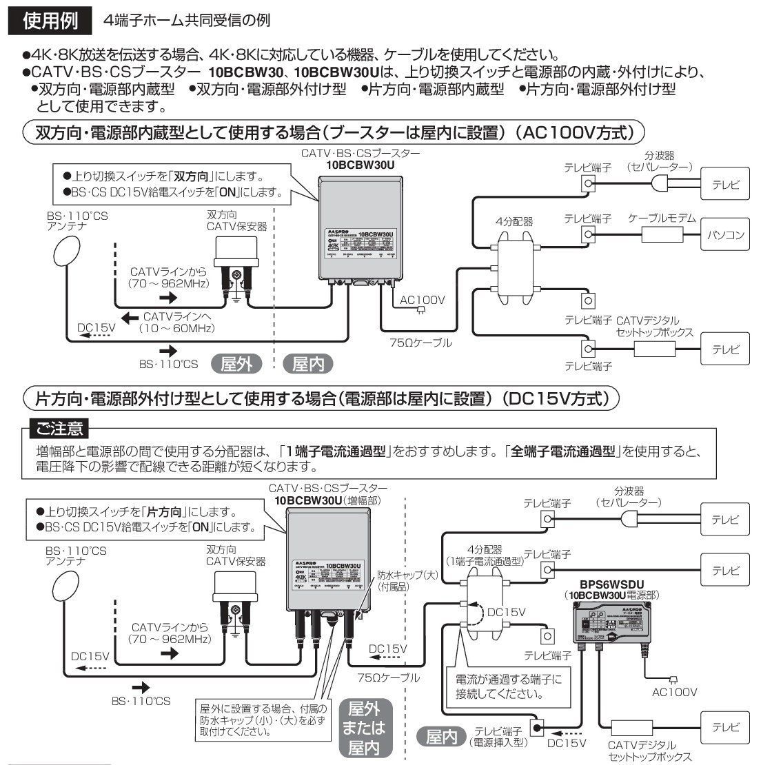 数量限定】10BCBW30-B 上り通過 CATVBSCSブースター 4K8K衛星放送対応