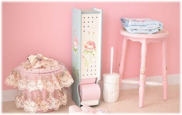 ハンドペイントトイレットペーパーホルダーBL