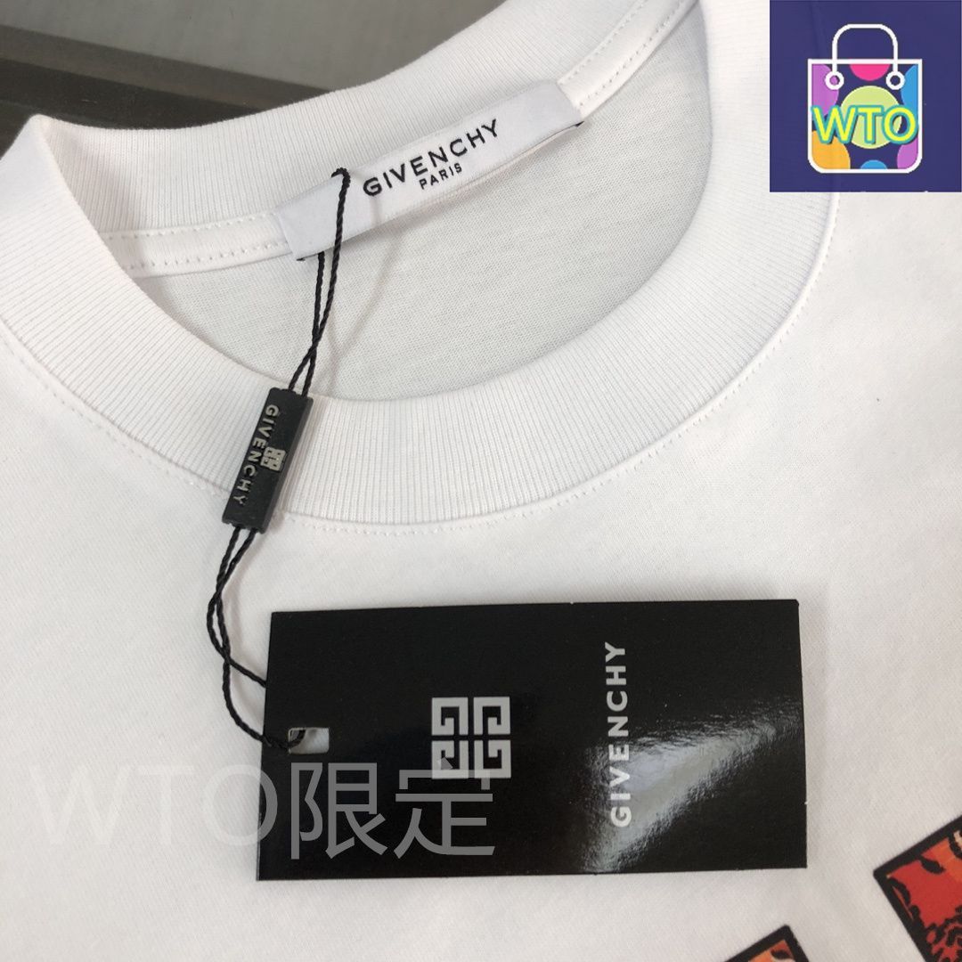 GIVENCHY ホワイト ロゴ 長袖Tシャツ S GIVENCHY ジバンシィ フラワープリント クルーネック 長袖 T