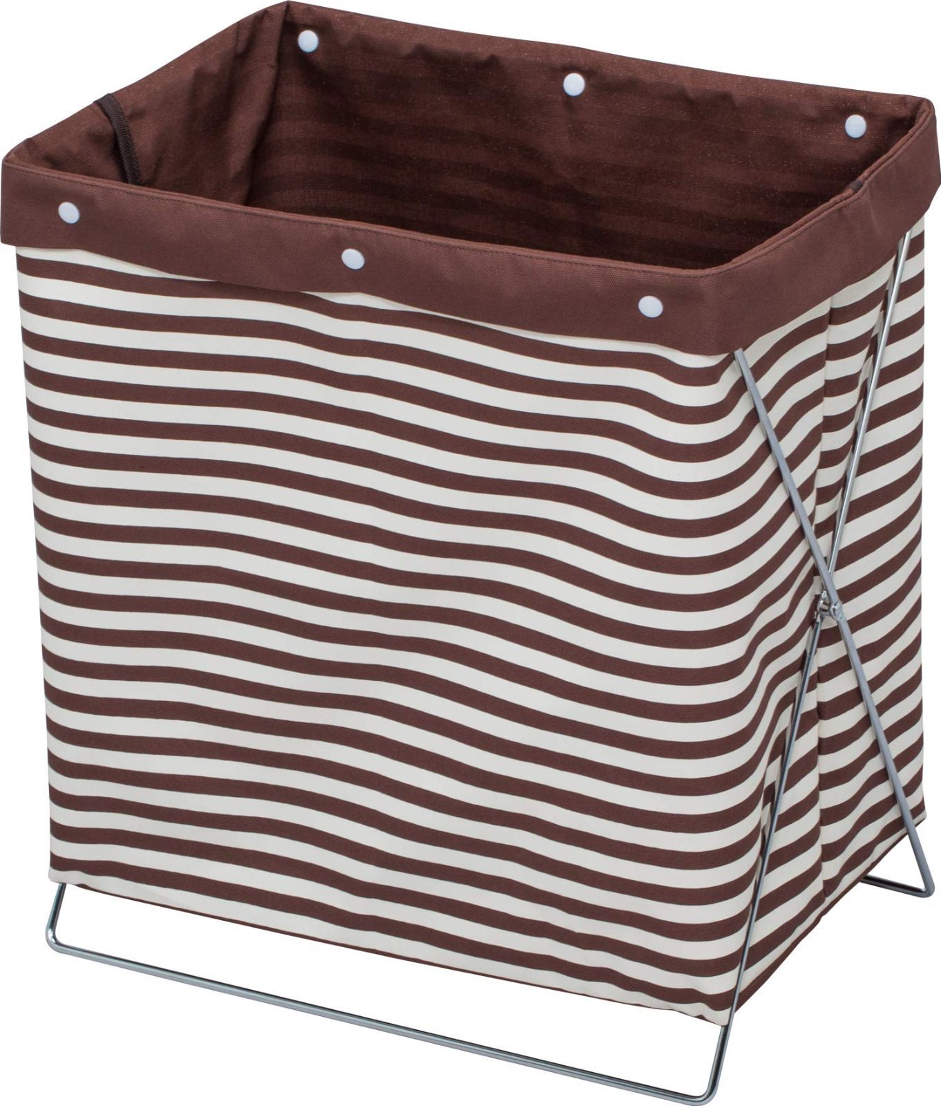 【数量限定】ゴミ箱 折りたたみ サイドワゴン 荷物入れ 620-29 マガジンラック ボーダー柄 ブラウン 収納ケース アストロ
