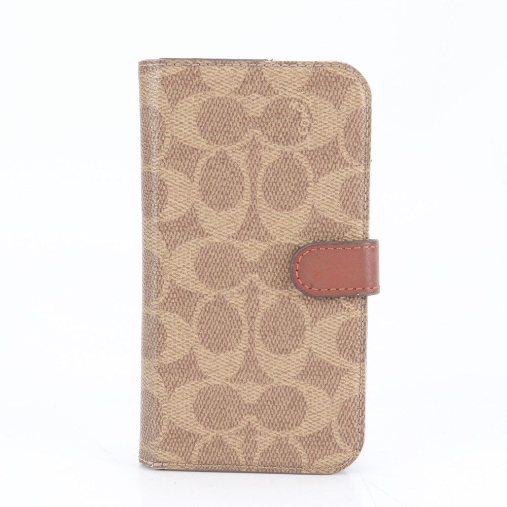 【極美品】COACH コーチ シグネチャー 手帳型 iPhoneケース COACH 【国内正規品 】☆新品未使用☆COACH コーチ ブックタイプ
