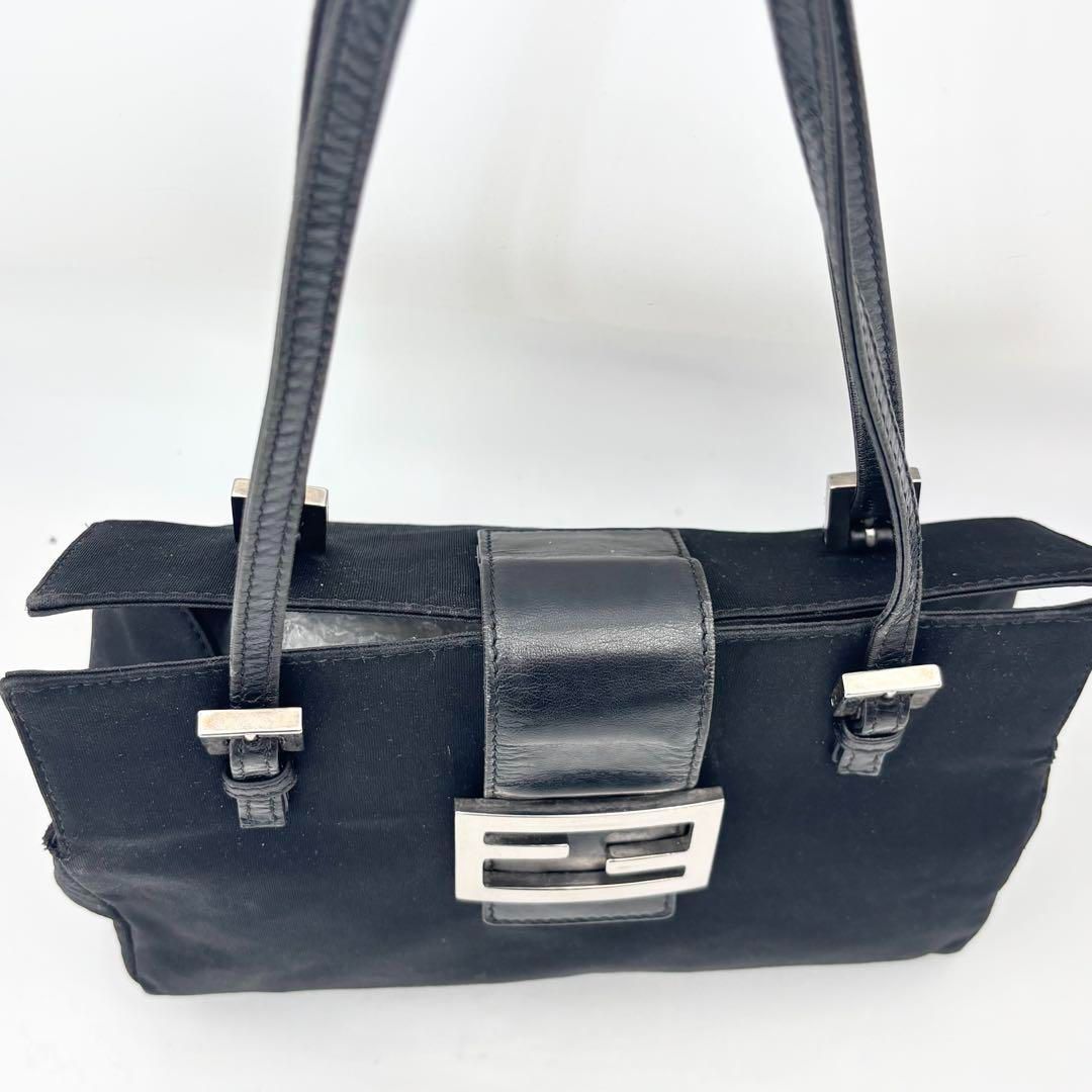 FENDI フェンディ ミニマンマトート ハンドバッグ 黒 ジャージ
