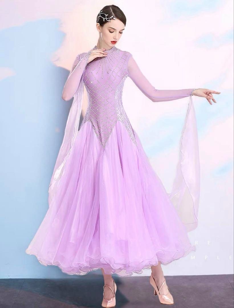 大人気❤️スタンダードドレス✨ストーン付きで華やか！ダンスパーティーに最適 新品未使用 新作 大人気スタンダードドレスストーン付きで華やか