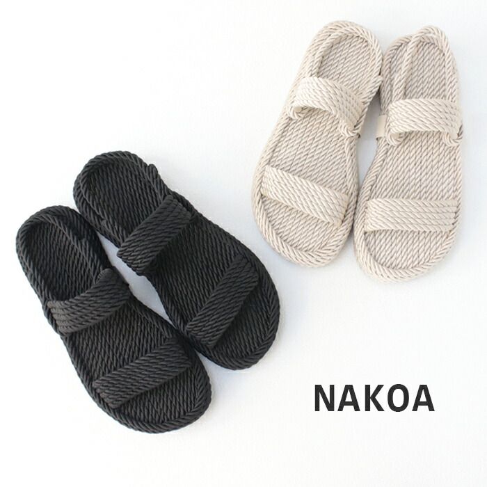 30 OFF ナコア NAKOA ヒールストラップロープサンダル NNKA2501 フラット 厚底 靴 レディース 2025春夏 返品 交換不可