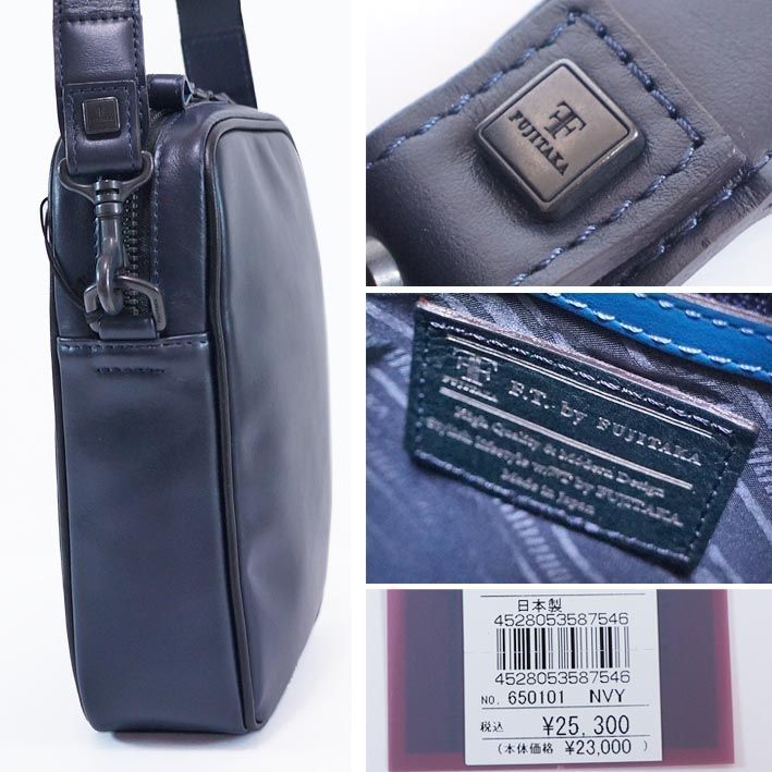 フジタカ FT by FUJITAKA レザーミニショルダーバッグ ジェイ メンズ ネイビー 紺 日本製 定価25 300円 FT 本革 サコッシュ 牛革 コンパクト
