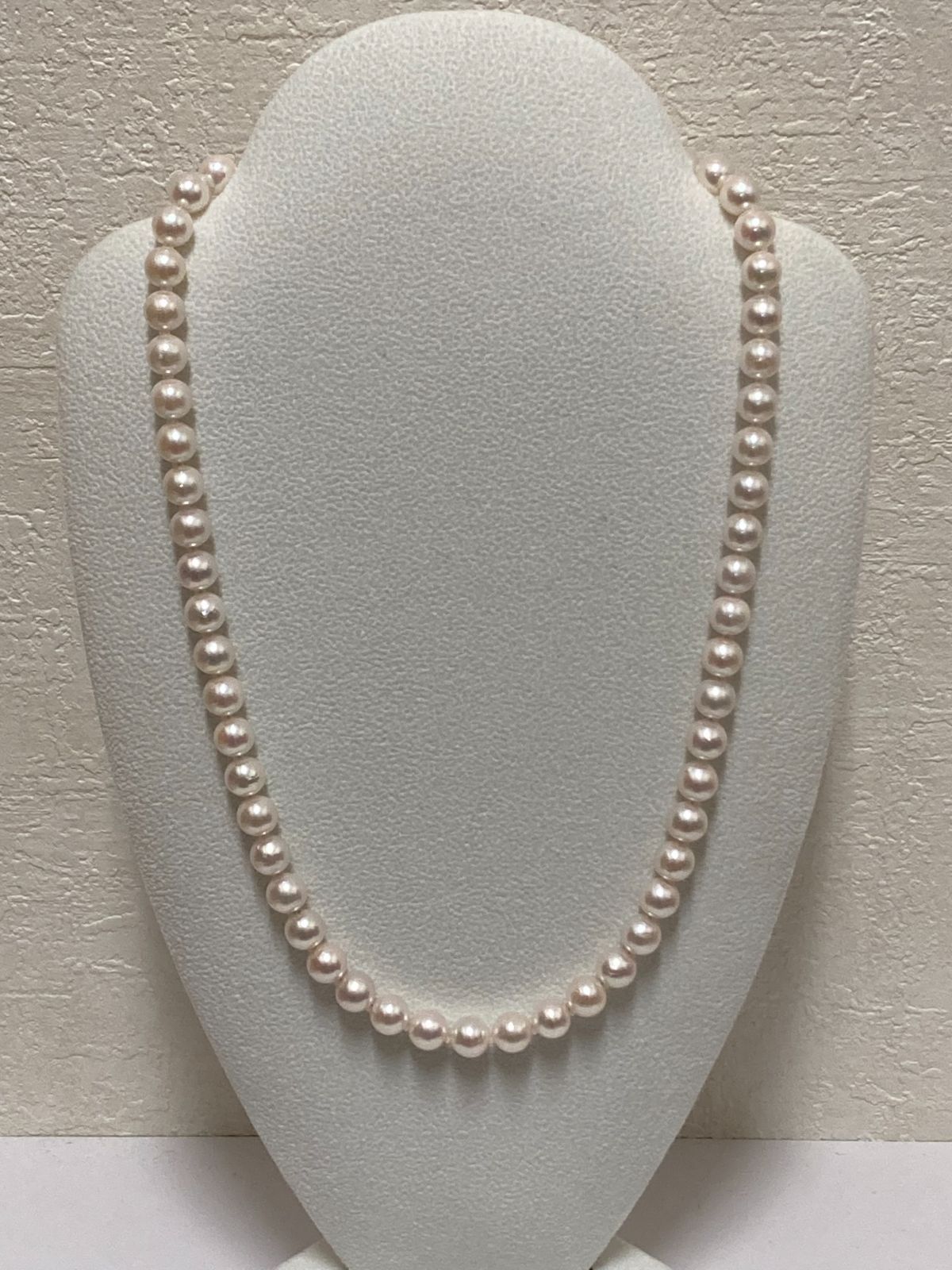 アコヤパールネックレス、SVワンタッチクラスプ金具、専門店より出品  