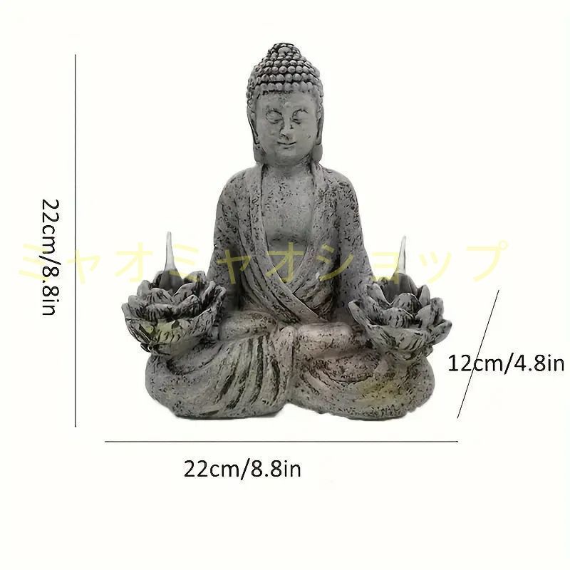 仏像置き物 仏像 ランプ ソーラー オブジェ 置物 玄関 開運 幸運 財運 金運
