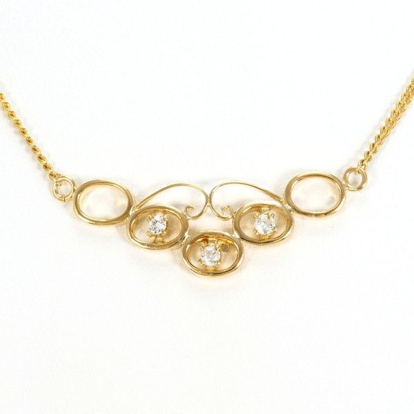 K18YG ネックレス necklace ダイヤ 総重量約3.6g 約38cm