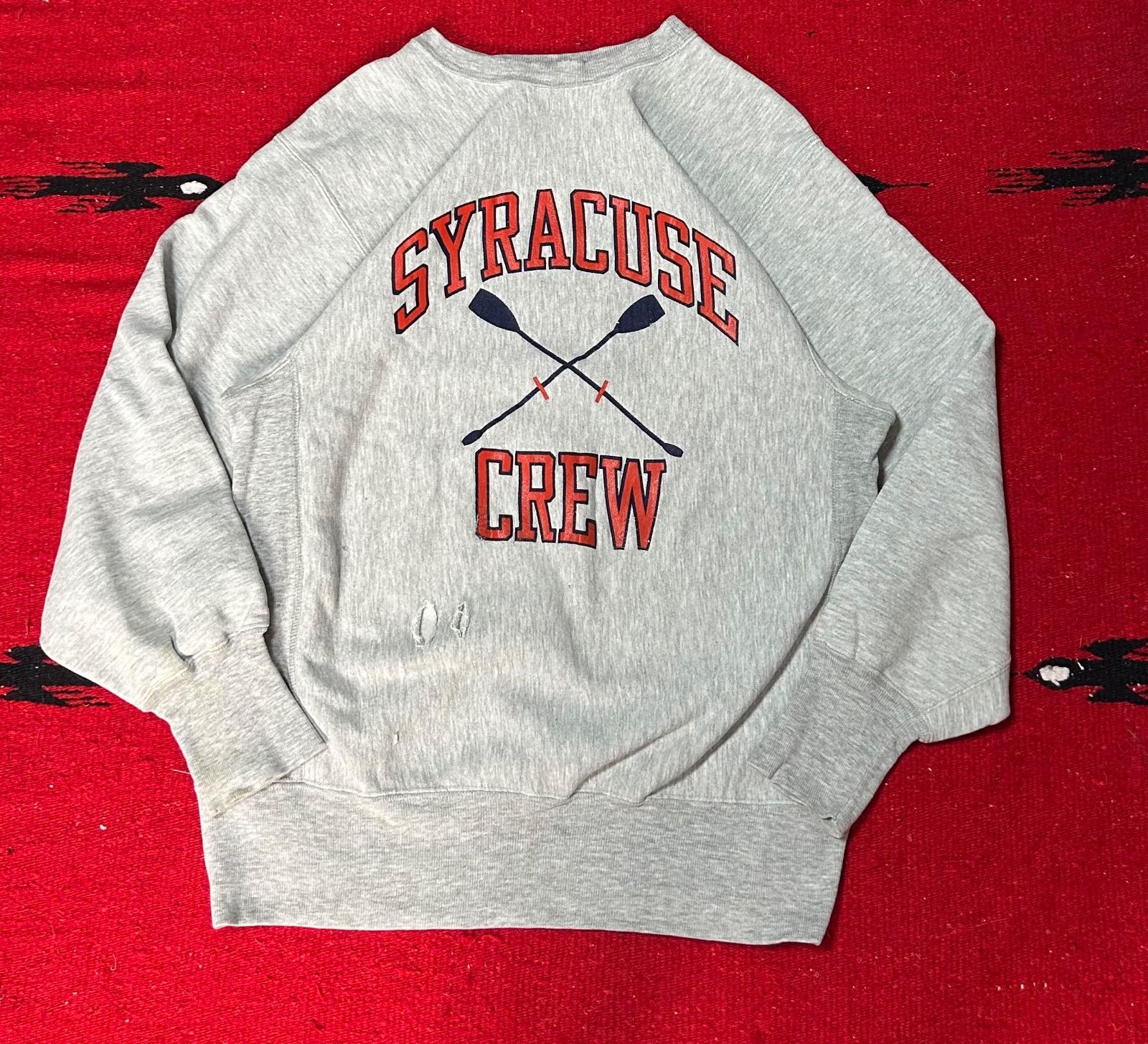 ドスペ90sチャンピオンDELAWARE3段リバースウィーブUSA製XL チャンピオン USA製 90s 3段プリント リバースウィーブ