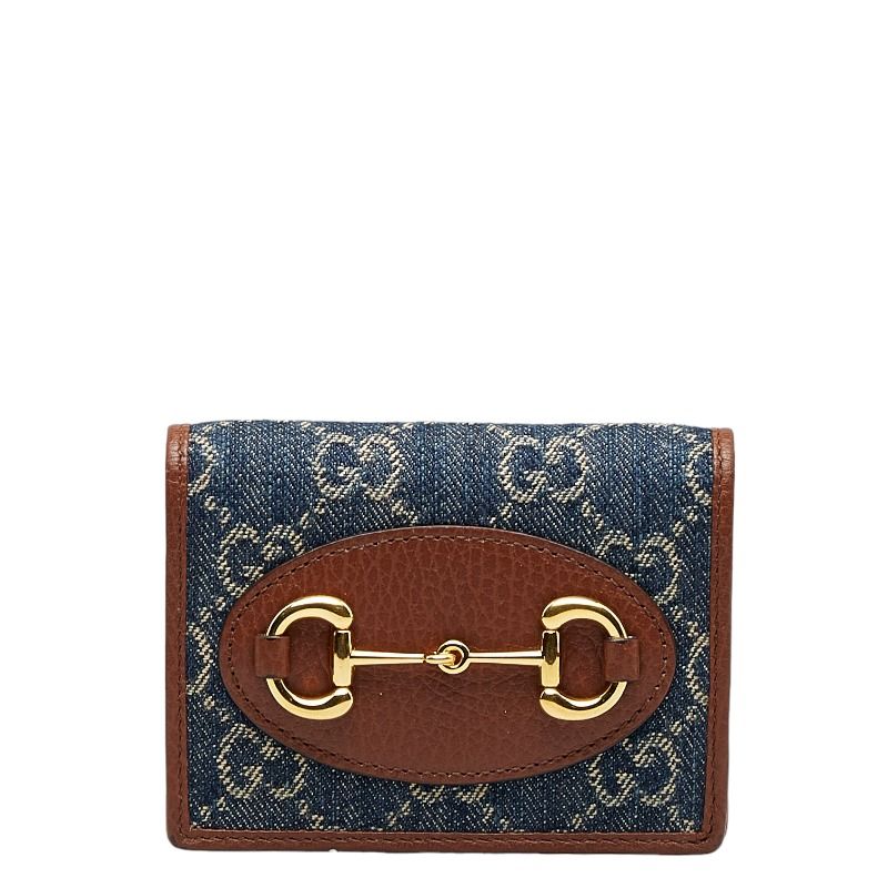 グッチ GGデニム ホースビット 1955 二つ折り財布 コンパクト