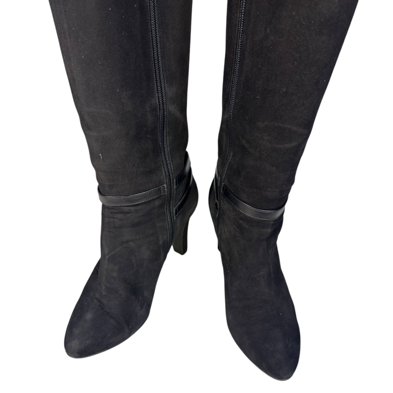 Z1496 DIANA ダイアナ ロング ブーツ スエード ジッパー ブラック