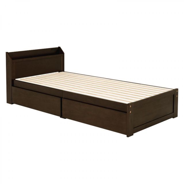 萩原 Hagihara 引出し付シングルベッド ダークブラウン MB-5163S-DBR 新生活 一人暮らし デザイン おしゃれ インテリア 家具