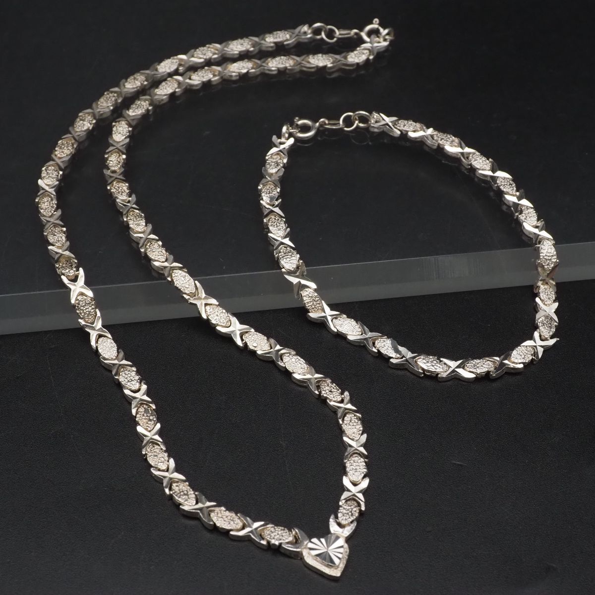 F653 ヴィンテージ 925刻印 ネックレス ブレスレット セット