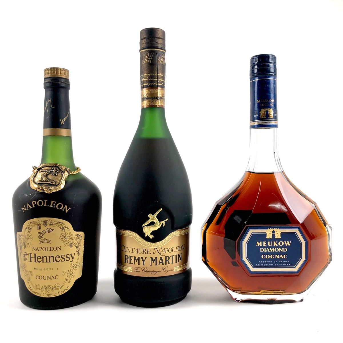 3本 Hennessy REMY MARTIN MEUKOW コニャック 700ml ブランデー セット