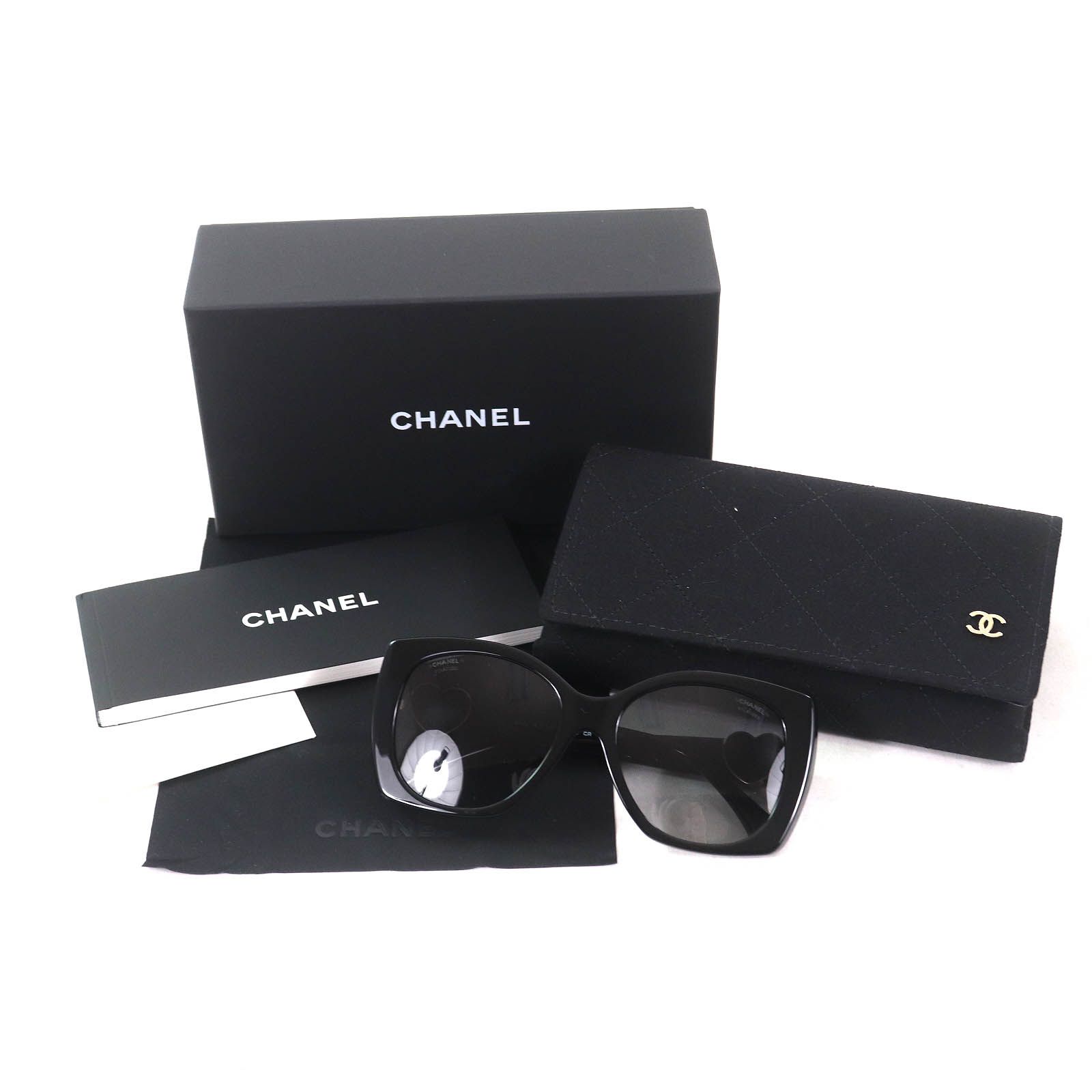 【美品】CHANEL シャネル 5219 A サングラス 極美品△CHANEL シャネル 5519-A ココマーク ハート スクエア