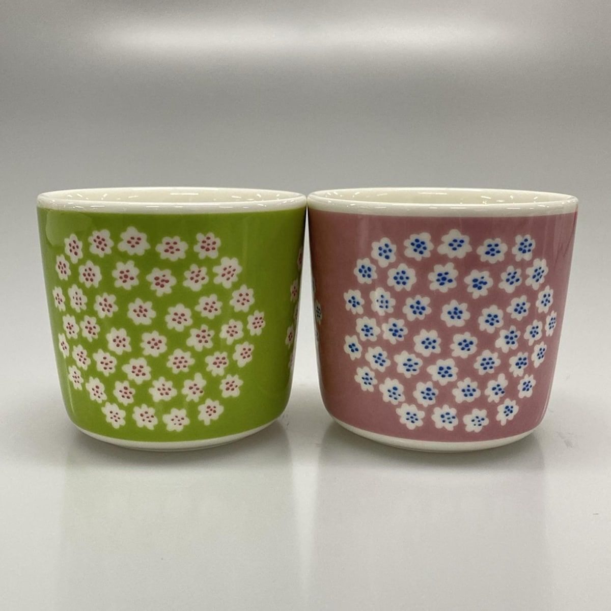 marimekko マリメッコ 食器 - イエロー×ピンク×白 花柄|ラテマグカップ×2|プケッティ