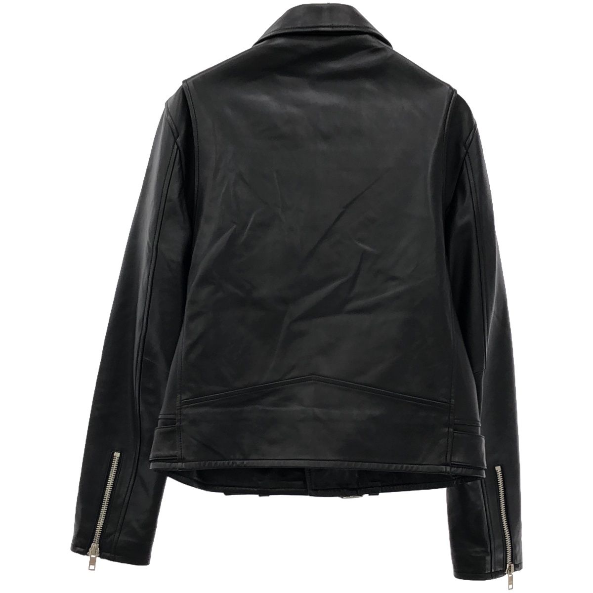 PANERO 黒 レザーダブルライダースジャケット LAMB LEATHER RIDERS JACKET