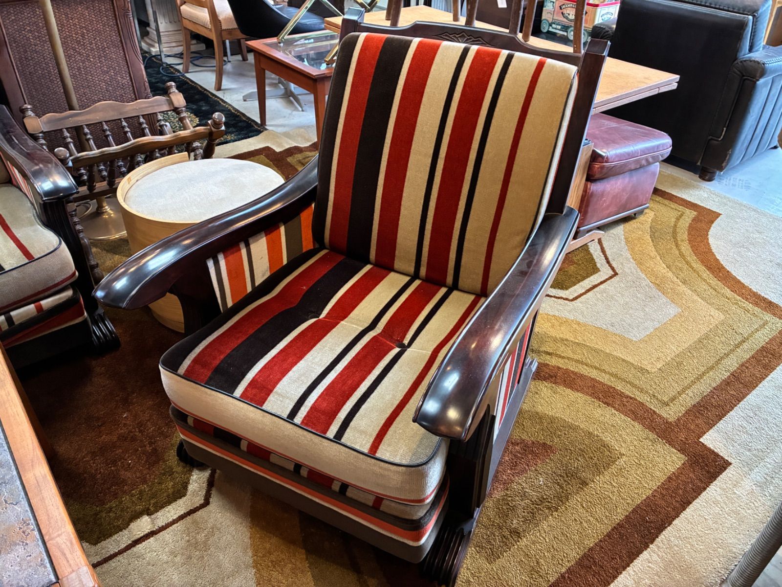 アンティーク　レトロ　ストライプ　モリシゲ　morishige 1人掛け　チェア アンティーク/レトロ/ストライプ/モリシゲ/morishige/シングル