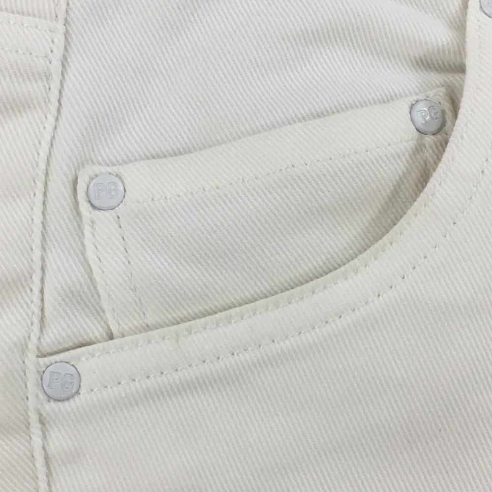 MN0626★PEARLY GATES レディース ゴルフパンツ 白ネイビー パーリーゲイツ パンツ 白 バックロゴ刺しゅう ロゴネイビー