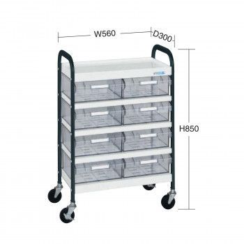 サカエ CSワゴン透明ボックス付 CSA-8TWD