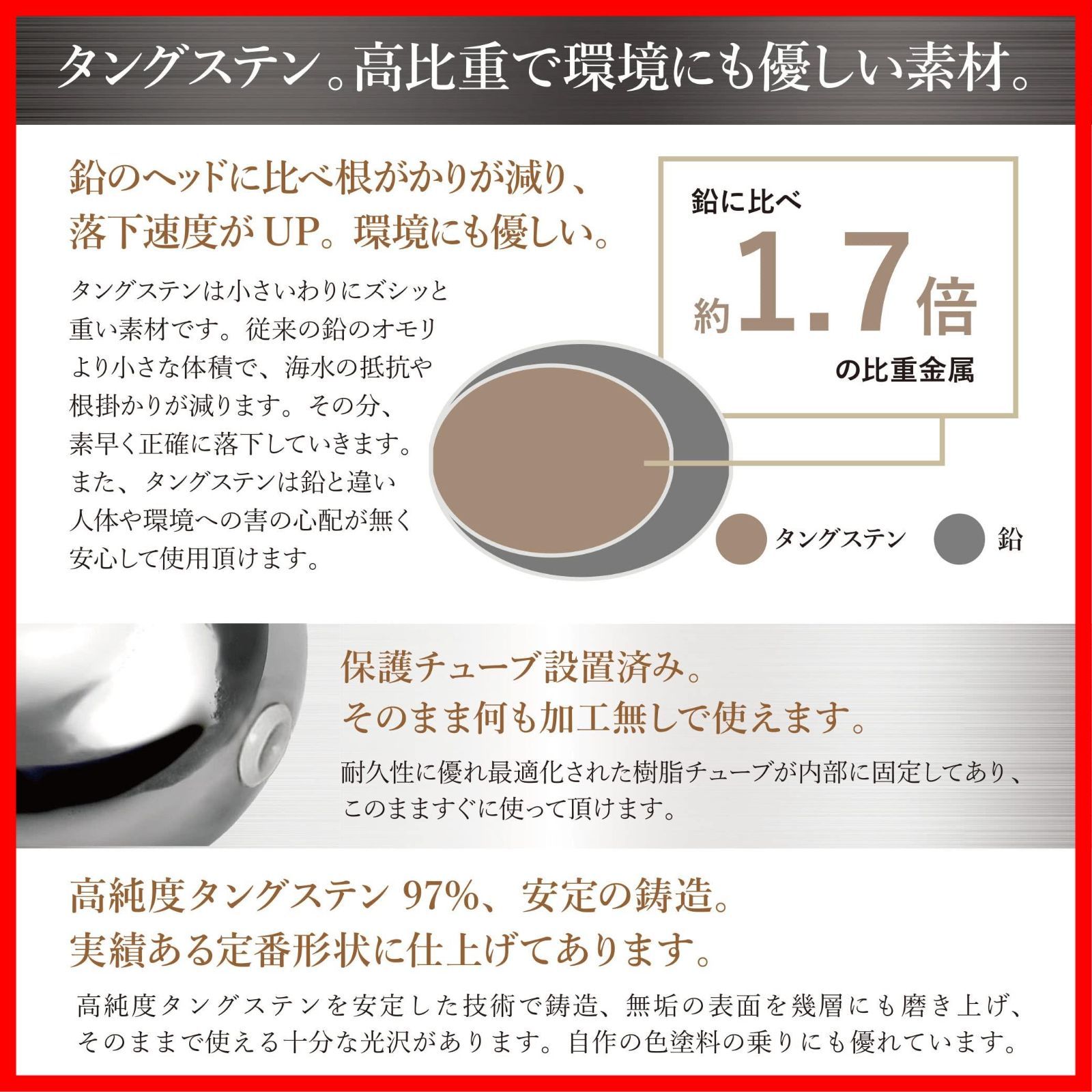 特売 王子 タイラバ ヘッド タングステン 保護チューブ付 タイラバヘッド 鯛ラバ 誘導式 自作 オモリ 45 g 60 80 100 120 150 200 250 300 から選択